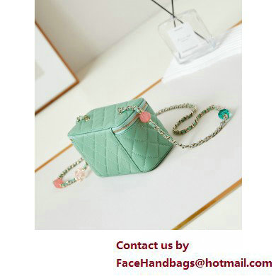 Chanel Lambskin, Resin  &  Gold-Tone Metal Clutch with Chain Bag AP3213 Green 2025